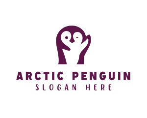 Cute Penguin Animal logo design