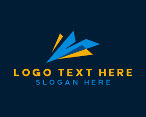 Paper Plane - Courier Logistics Flight logo design