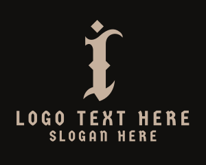 Tattoo Studio - Calligraphy Tattoo Letter I logo design