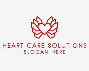 Red Winged Heart  logo design