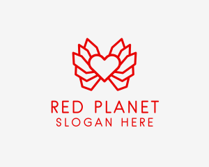 Red Winged Heart  logo design