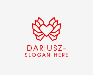 Dating Site - Red Winged Heart logo design