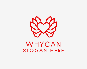 Dating Forum - Red Winged Heart logo design