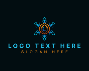 Industrial - Fire Cooling Snowflake logo design