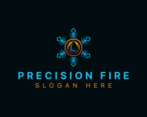 Fire Cooling Snowflake logo design