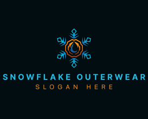 Fire Cooling Snowflake logo design