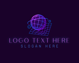Glow - Futuristic Globe Planet logo design