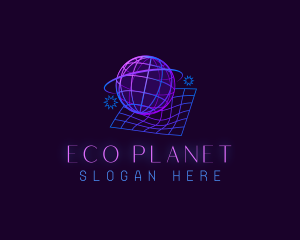 Futuristic Globe Planet logo design