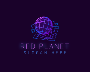 Futuristic Globe Planet logo design