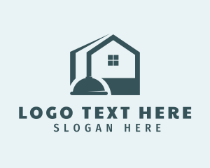 Clean - Plunger Clean Housekeeper logo design