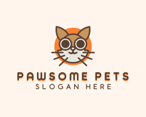 Cat Pet Cartoon logo design