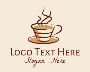 Line Art - Steaming Hot Coffee logo design
