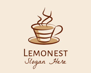 Caffeine - Steaming Hot Coffee logo design