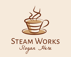 Steaming - Steaming Hot Coffee logo design