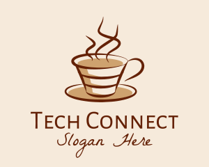 Tea Shop - Steaming Hot Coffee logo design