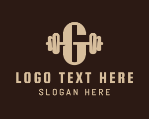Bronze - Barbell Letter G logo design