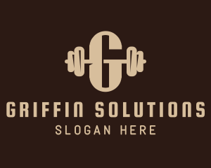 Barbell Letter G logo design