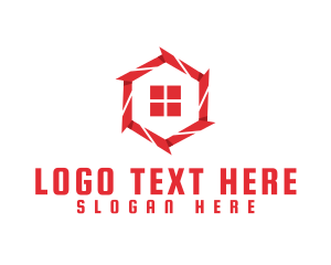 Geometric - Red Home Builders logo design