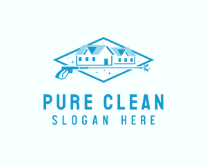 Residential House Pressure Wash Cleaning logo design