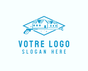 Cleaning - Residential House Pressure Wash Cleaning logo design