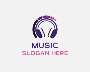 Music Headphones Sound Logo