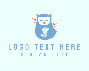 Pet Store - Sleepy Owl Heart logo design