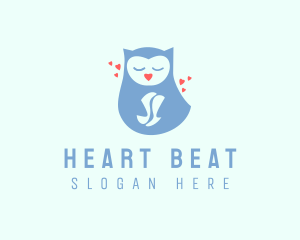 Sleepy Owl Heart logo design