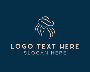 Boutique - Stylish Woman Hat logo design