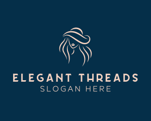 Stylish Woman Hat  logo design