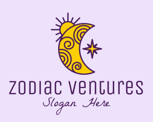 Zodiac - Moon Stars Astrology logo design