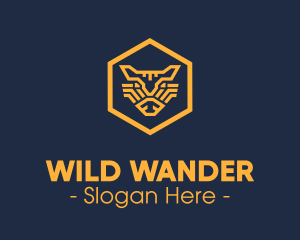 Wild Geometric Cat logo design