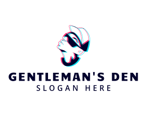 Male Gangster Anaglyph logo design