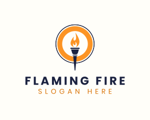 Flaming - Flaming Fire Torch logo design