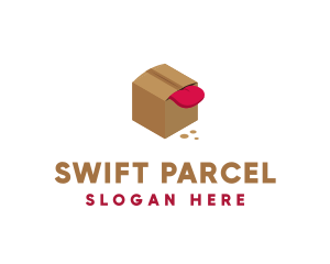 Parcel - Tongue Out Box logo design