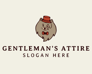 Gentleman Pomeranian Dog  logo design