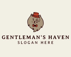 Gentleman Pomeranian Dog  logo design