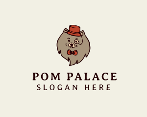 Gentleman Pomeranian Dog  logo design