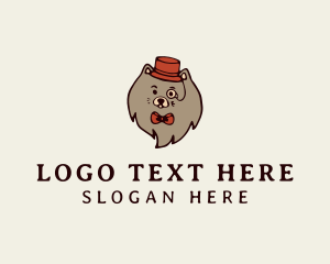 Gentleman Pomeranian Dog  Logo