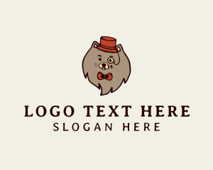 Gentleman Pomeranian Dog  Logo