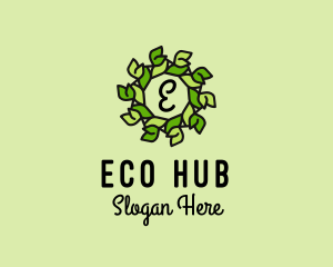 Nature Wreath Eco Flower logo design