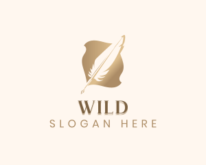 Copywriter - Feather Quill Pen logo design