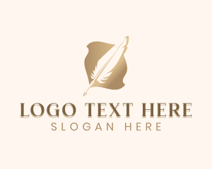 Poet - Feather Quill Pen logo design