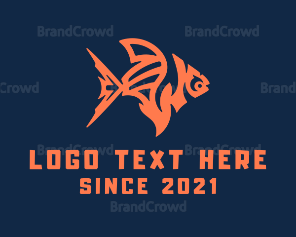 Orange Goldfish Pet Logo