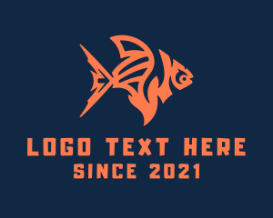 Sea Creature - Orange Goldfish Pet logo design