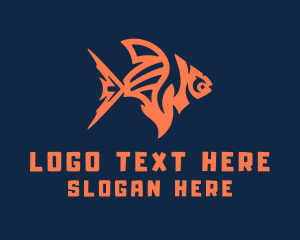 Orange Goldfish Pet Logo