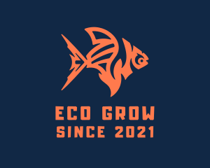 Aquaponics - Orange Goldfish Pet logo design