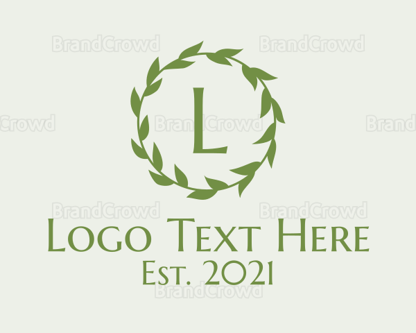 Garden Leaves Wreath Logo