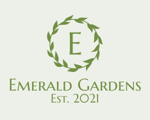 Garden Leaves Wreath logo design