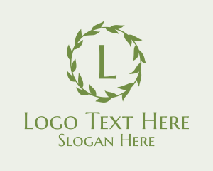 Garden Leaves Wreath Logo