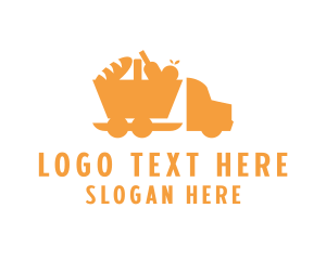 Grocery Store - Food Delivery Truck logo design